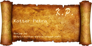 Kotter Petra névjegykártya